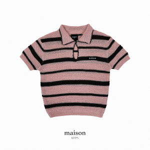 maison KEEPS | Sana Knitted Top | เสื้อไหมพรม แขนสั้น แต่งกระดุมโลโก้