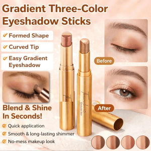 Gradient Three Color Shimmer Eyeshadow Stick Waterproof Stereo Eye Makeup Pearlescent Highlight Eyeshadow Pencil Fine Flash Eye shadow