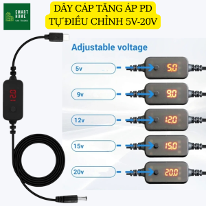 Cáp TYPE C 12V dùng cho WIFI router khi mất điện cáp 12V cắm pin dự phòng chân kim 5.5*2.1mm