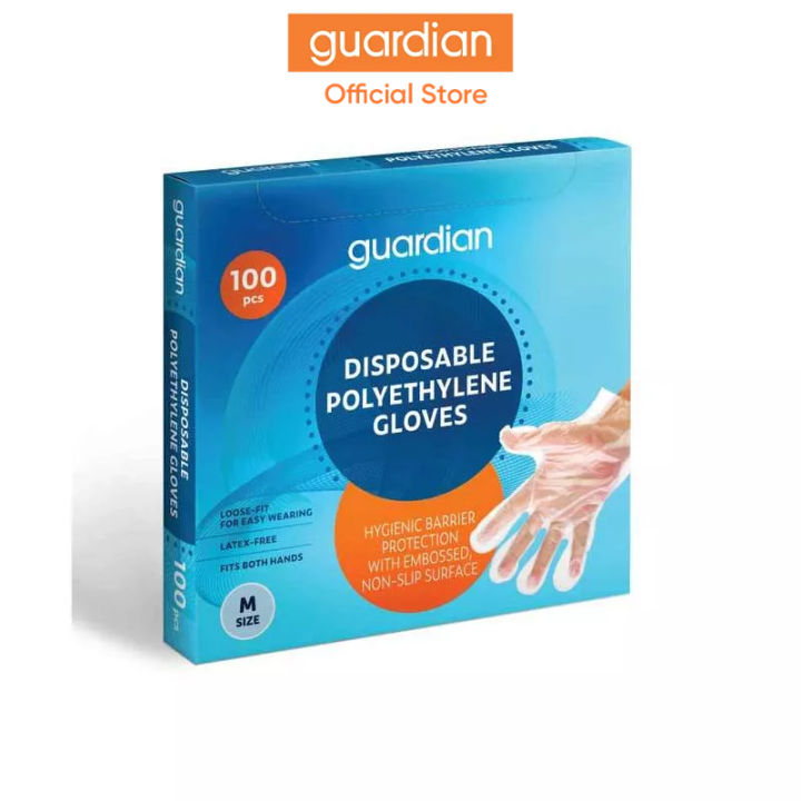 Guardian Disposable Polythylene Gloves M 100pcs Lazada Singapore