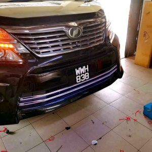 Vemart Toyota vellfire anh20 2002-2014 stainless steel car led grill trim garnish