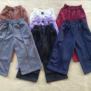 Kulot Anak Perempuan Usia 2-8 Tahun Pinggang Kerut Kancing Depan