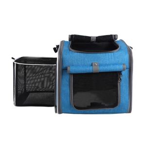 HELLOBBY Expandable Pet Cycling Bag Breathable Folding Bicycle Carrying Cat Bag Comfortable Oxford Mesh Pet Carry Backpack Outdoor Use