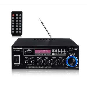 Sunbuck bluetooth 5.0 Channel 2000W Audio Power HiFi Amplifier 326BT 12V/220V AV Amp Speaker with Remote Control for Car Home Home Theatre FM Radio AMP USB AUX FM丨Amplifier home speaker 5 channel  Amplifier home karaoke丨amplifier car