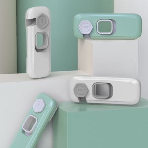 SIERWU 2pcs Tự dính Khóa tủ lạnh chống trẻ em Lực nắm chắc Cài đặt dễ dàng Khóa cửa tủ đông HIPS Khóa cửa tủ Bảo vệ trẻ em