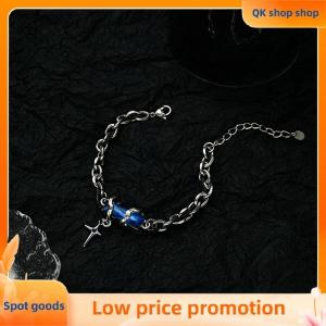 ✨QK shop✨ Fashion Exquisite Zircon Star Charm For Women Men Punk Style Star Silver Color Chain Adjustable Bracelet Jewelry Accessories