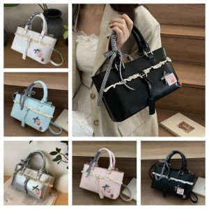 DJAQWA Casual Woman Shoulder Bag Soft Sweet Handbag Fashion Bow Bandage Crossbody Bucket Bag Girls