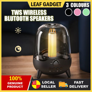 TWS WIRELESS BLUETOOTH SPEAKER Breathing Candle Light 3 Modes Adjustable Brightness Flickering Rhythmic Surround Sound Bluetooth TF Card Aux FM for IOS Android P-20