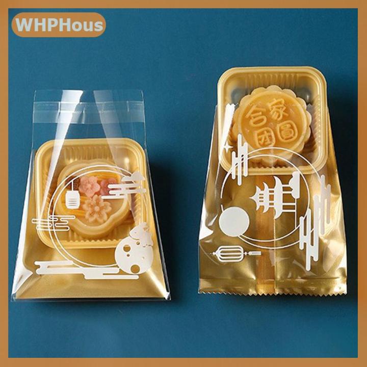 WHPHous 100pcs Square Moon cake TRAY ถุงบรรจุภัณฑ์ mooncake พร้อม COVER ...