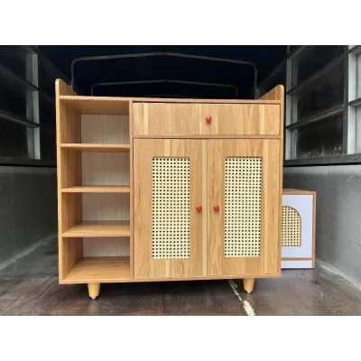 Tủ giầy gỗ thông minh lắp ghép 3 ngăn tiện ích Tủ giày gỗ kèm kệ đa năng và ngăn để đồ đa năng chất gỗ MDF 90x90x30
