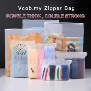 10 PCS Double Matte Zip lock Bag Plastic Zip Bag Zipper Bag Packaging Bag Travel Clothes Organizer Storage