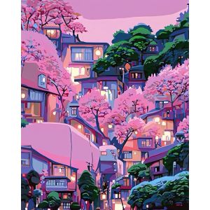 RUOPOTY Frame Modern Diy Painting By Numbers For Adults Cartoon Forest Landscape Wall Art Picture By Numbers For Home Decors