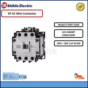Shihlin Magnetic Contactor  40A 22KW/30HP ~ 2NO+2NC ~  AC240/AC110/AC415/AC24