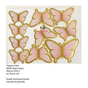 TOPPER KUPU-KUPU HIASAN BUKET CAKE TOPPER KUE ULANG TAHUN TOPPER BUTTERFLY VIRAL HIASAN DEKORASI BUKET