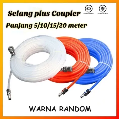 Selang Angin Kompresor PU Poliyurehane Pneumatick Diameter 8x5mm Plus 1 Set Coupler