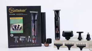 Hatteker Upgraded Mens Electric Back Shaver Body Grooming kit Body Trimmer FacialArmChin Beard Trimmer Cordless Hair Clipper with Adjustable Extension Handel Waterproof LED Display