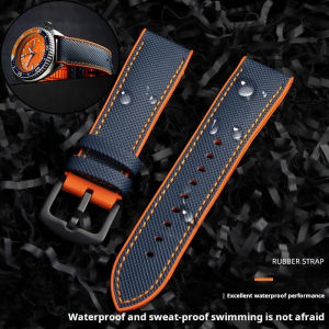 Blue Orange Nylon Rubber Watch Strap For Seiko NO 5 PROSPEX Omega Seamaster 300 watchband Citizen Breitling Silicone accessories2026