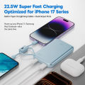 [CCC Certified]Anvers Power Bank 10000/20000mAh 22.5W Fast Charging | Built-in Type-C/Lightning Cable | Compact Travel Safe. 