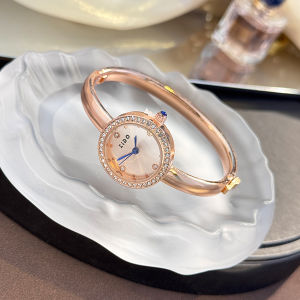 นาฬิกาสุดหรูหรูสำหรับผู้หญิงสายรัดเหล็กคุณภาพสูงหรูหรากำไลข้อมือเปิดนาฬิกาผู้หญิงกันน้ำได้ทุกวัน