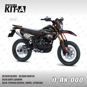 Decal KLX 150 SM 2025 terbaru stiker decal new klx sm 150 MOTIF ABSTRACT HITAM LIST MERAH D-A8-064 D-A8-054 D-A8-048 d-a8-054