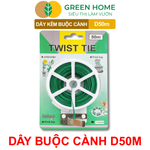 Dây Buộc Cành GreenHome Dài 50m Kẽm Bọc Nhựa Tích Hợp Đầu Cắt Tiện Lợi Cố Định Thân Cây Làm Giàn Leo