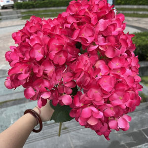 ANANAA 5 Heads Artificial Hydrangea Flower Large Size Silk Bridal Hydrangea Bouquet DIY Fake Hydrangea Flowers for Home Party Wedding
