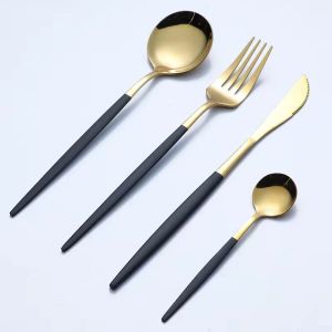 Tableware Service Stainless Luxury Dining Cutlery Spoon Fork Coffeespoon Knife