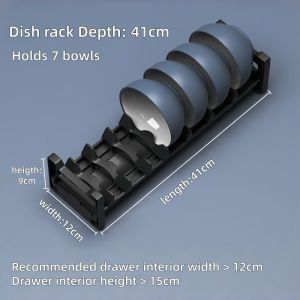 SG Specool® Adjustable Plate Bowl Rack Storage Cabinet Drawer Dinnerware Retractable Holder Sink Countertop Organizer