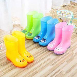 Low Cut Rain Boots (Bota) For Kids Wide Round Toe Children Rainboots Baby PVC Rubber Waterproof Kids Water Shoes Lovely Cartoon Rain Boots Platform (26-40)JVL