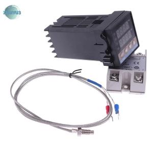 XUNYU3 100-240VAC PID REX-C100 Temperature Controller SSR-40A thermocouple