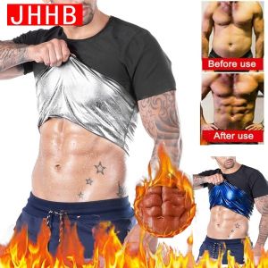 JHHB Men Slimming Body Shaper Shirt Sweat Sauna Suit Waist Trainer Workout Slim Fitting Shapewear for Weight Loss Corset