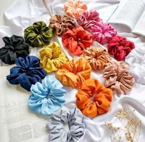 Ami Collection - Ikat Rambut Scrunchie / Ikat Rambut Wrap Polos / Ikat Rambut Hijab Muslimah