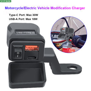Xe Máy Pd QC di động chống nước sạc điện thoại USB Nhanh Chóng sạc xe hơi Sạc Cho Xe Máy 12V tay nắm điều khiển mô tô Bộ chuyển đổi điện Phổ Điện Xe sạc điện thoại S