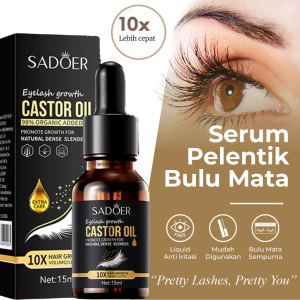 Serum Penebal Bulu Mata Serum Penumbuh Bulu Mata dan Alis Pure Castor Oil Pemanjang Bulu Mata Cepat Penebal Pemanjang Bulu Mata dan Alis Bulu Mata 7 Hari Eyelash Eyebrow Natural Serum 15ML