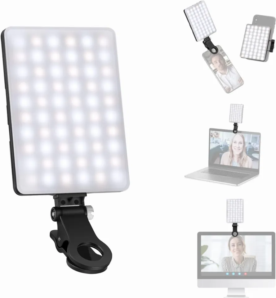 NEEWER LED Video Conference Light Kit with Clip Phone Holder for