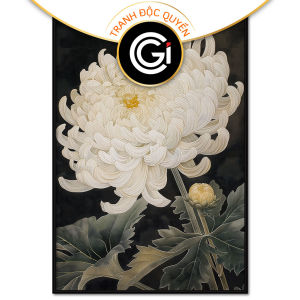 Tranh hoa cúc trắng chất liệu sơn dầu in canvas tranh treo tường tranh dán tường decor phòng khách. CGI - 410