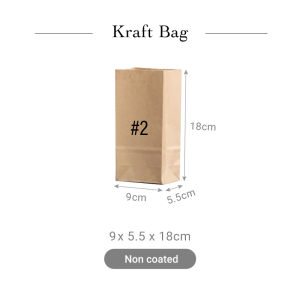 Food Grade Kraft Paper Bags for Takeaway - Versatile Durable Oil/Water Resistant - Various Sizes for Groceries and Bakery Items