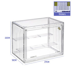 Acrylic Display Case Blind Box Storage Organizer Stackable Show Case with Magnetic Door Front Drop Dustproof Doll Stand Case Display Rack for Pop Mart Figures Garage Kits Lego Collectibles Toys