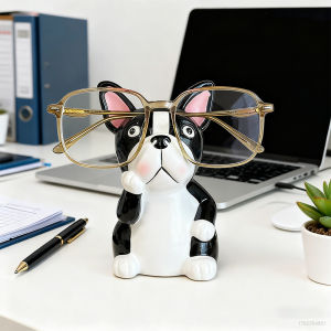 XY Creative cute French Bulldog Glasses storage rack display rack desktop decoration ornament office YX