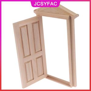 JCSYFAC Phụ kiện nội thất cửa gỗ tự làm mô phỏng thu nhỏ Nhà búp bê 1:12