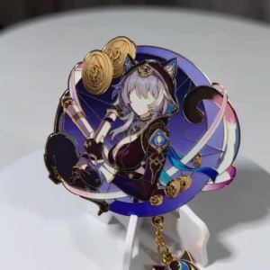 Cifera Anime Cipher Metal Badge High Quality Enamel Pin Cat Girl Design with Coin Elements Pendant Brooch Game Peripheral Collectible Decoration