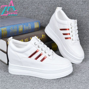 ZAZA White Shoes for Women Student Platform Sneakers kasut perempuan Women Wedges Casual Shoes Korean Style Fashion Leather Running Shoes 2021 New
