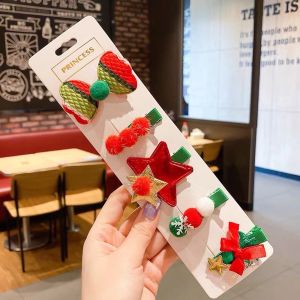 MAOMEI Đáng yêu Tinh tế Đầy màu sắc Trẻ em Quà Tặng Cô Gái Dành cho người lớn Xmas Đồ Trang Trí Bé Trẻ em Dễ Thương Mũ Nón Giáng sinh Cây Barrette Tóc Phụ Kiện Giáng sinh Tóc Clip