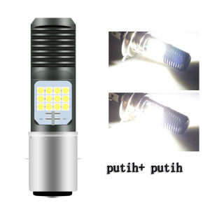 1 Pcs H4 H6 BA20D LED Lampu Depan Sepeda Motor Lampu Dua Warna Hi Lo Beam Sepeda Motor Lampu Depan Skuter P15D mio125