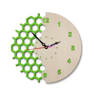 Jam Dinding Estetik Half Hexagon JD0014