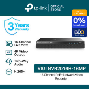 TP-Link Official Store | VIGI NVR2016H-16MP | 16 Channel Simultaneous Playback PoE+ CCTV Security System NVR Network Video Recorder