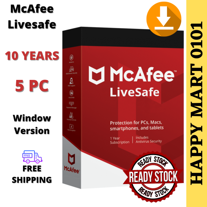 [LATEST 2024] McAfee LiveSafe Internet Security Antivirus [10 YEAR 5 PC ...