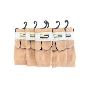 Kaos Kaki Jempol Cream Muslimah Telapak tepak Hitam Bahan Nilon Step sock Nylon Polos Panjang 35cm Size M Lusin cewek wanita