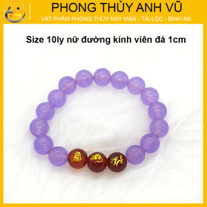Vòng tay mã não tím tam hợp thân tý thìn - size 8 10ly cho người mệnh thổ mệnh hỏa - có khai quang điểm nhãn may mắn tài lộc - bảo hành 12 tháng - PHONG THỦY ANH VŨ