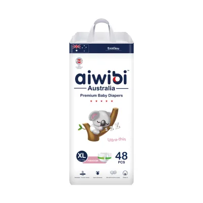 (3Pack) Aiwibi Natural Premium Night Taped Diapers Baby diapers Overnight diapers Ultra-thin Soft diapers - S/M/L/XL Sizes